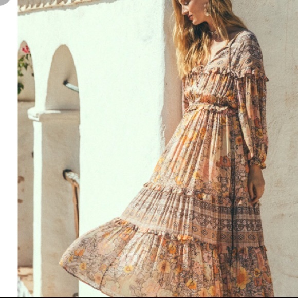 Amethyst Maxi Gown DRESS Floral Boho Blush NEW - Picture 2 of 8